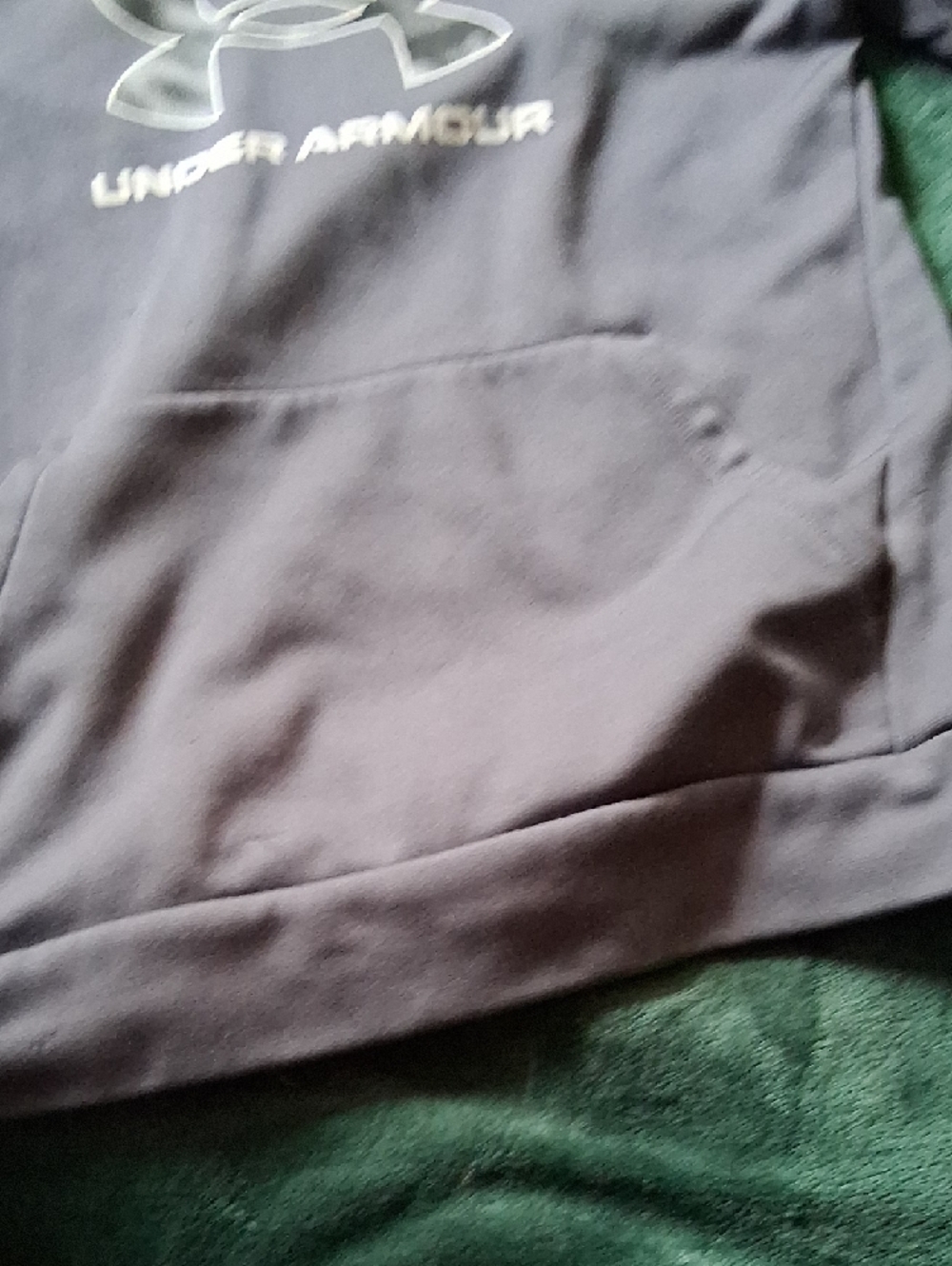 Under Armour Dark Gray Logo Pullover Hoodie - Picture 3 of 7